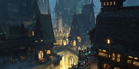 ArtStation - 画 Monster Scary, Soothing Art, Fantasy Architecture, Landscape Concept, Fantasy Worlds, Scene Art, Fantasy Castle, Fantasy City, Environment Art