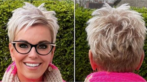 Cool Short Haircuts For Women, Cool Short Haircuts, 60 Hair, Short Spiked Hair, Funky Short Hair, Short Silver Hair, Short Hair Pixie Cuts, Spiked Hair, Women Glasses