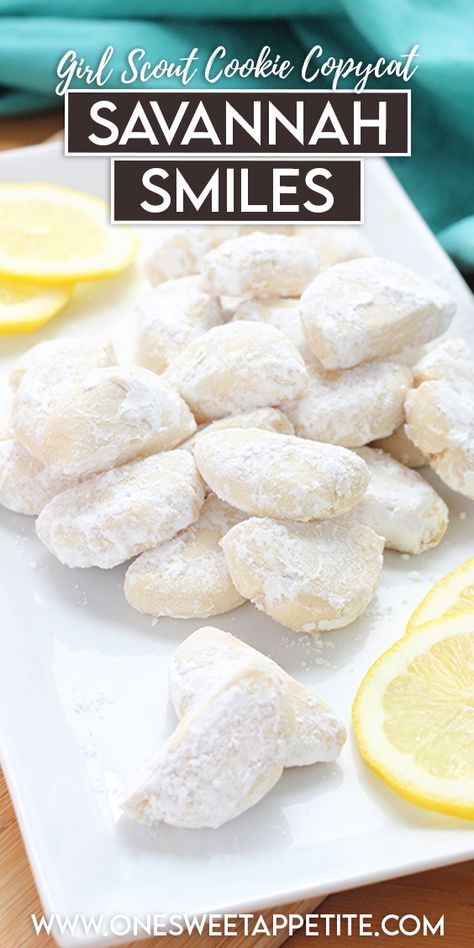 Lemon Powder Cookies, Copycat Girl Scout Cookies, Copycat Insomnia Cookies, Lemon Girl Scout Cookies Recipes, Girl Scout Cookie Copycat Recipes, Copycat Girl Scout Cookie Recipes, Savannah Smiles Cookie Recipe, Archway Cookies Copycat, Insomnia Cookies Recipe Copycat