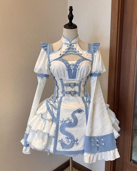 All Posts • Instagram Asian Style Dress, Dragon Embroidery, Fairytale Fashion, Detachable Sleeves, Corset Belt, Pretty Prom Dresses, Cheongsam Dress, Fancy Outfits, Lolita Dress