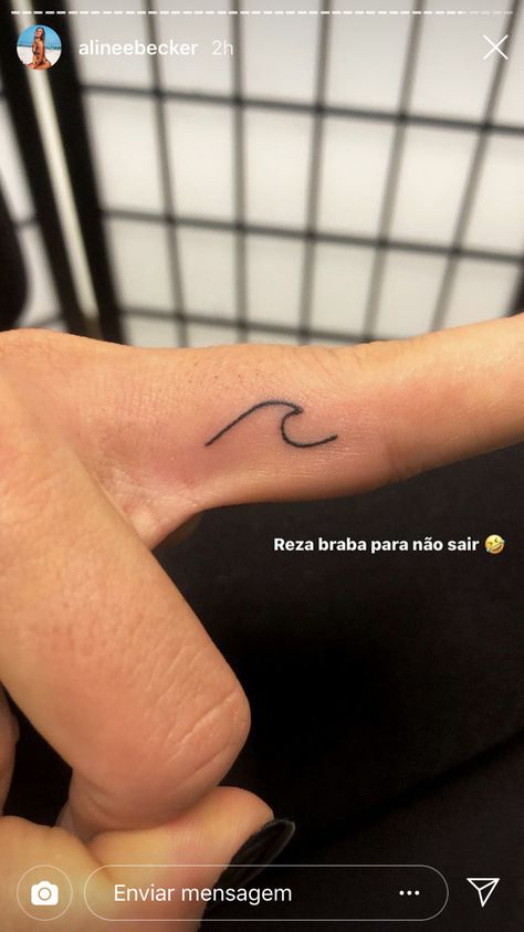 Inner Finger Tattoo, Summer Necessities, Finger Waves, Poke Tattoo, Stick And Poke, Waves Tattoo, Dainty Tattoos, Tattoo Inspo, Finger Tattoos