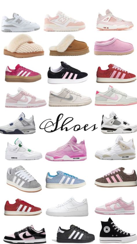 #shoes#trendy#cute Shoe Collage, Shoes Collage, Cute Casual Shoes, Nike Shoes Women Fashion, Pretty Sneakers, Trendy Shoes Sneakers, Basket Style, Preppy Shoes