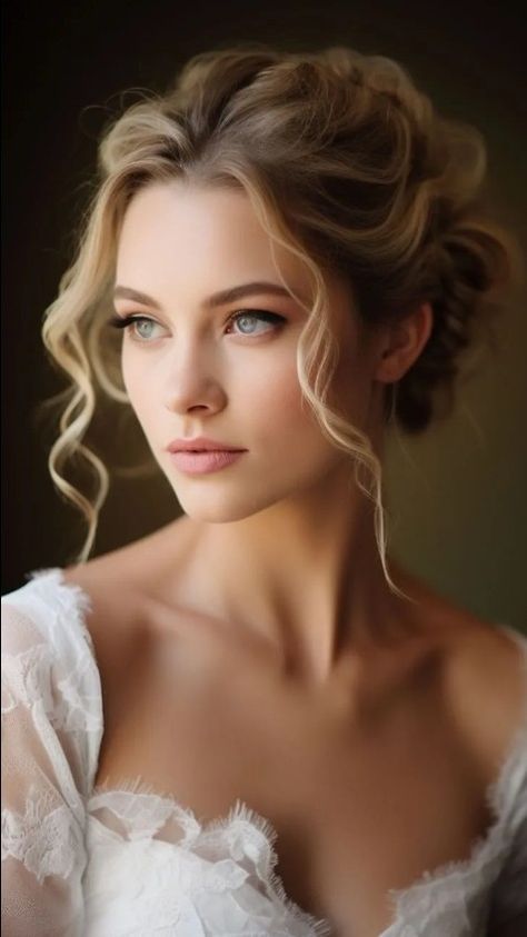 Makeup For A Wedding, Romantic Updos, Eye Makeup Guide, Fan Casting, Blonde Bride, Barbie Hairstyle, Wedding Ready, Royal Beauty, Romantic Updo