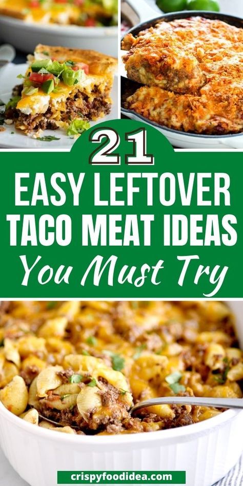 Taco Meat Meals Dinners, Taco Hamburger Meat Recipes, Hamburger Taco Meat Recipes, Hamburger Meat Recipes With Taco Seasoning, Taco Chicken Meat Recipes, Meals With Taco Meat Ground Beef, Healthy Meals With Taco Meat, Casserole With Taco Meat, What To Make With Taco Meat Besides Tacos