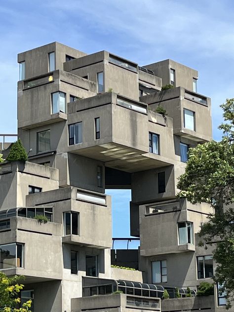 Habitat 67. Montreal Canada. Moshe Safdie. 1967 Habitat 67, Moshe Safdie, American Architecture, Montreal Canada, Habitat, Montreal, Multi Story Building, Architecture, Building