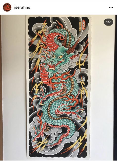 Dragon Head Tattoo, Asian Dragon Tattoo, Dragon Tattoo Sketch, Tattoo Japanese Style, Dragon Sleeve, Chinese Dragon Tattoos, Japanese Dragon Tattoo, Dragon Sleeve Tattoos, Full Sleeve Tattoo Design