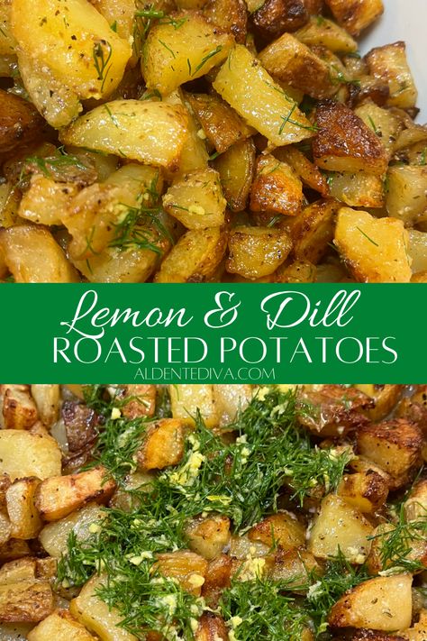 Dill Potatoes, Greek Potatoes, Lemon Potatoes, Potato Sides, Potato Side Dishes, Potato Dishes, Roasted Potatoes, Vegetable Dishes, Potato Recipes