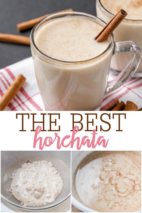 Homemade Horchata Easy, Creamy Horchata Recipe, Instant Pot Horchata, Hot Horchata Recipe, Best Horchata Recipe, Mexican Milk Drink, Horchata Recipe Mexican Easy, Horchata Recipe With Condensed Milk, Home Made Horchata