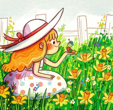 Spring Illustration, Safe Travels, Spring Theme, Spring Vibes, Hello Spring, Kawaii Art, Cool Art Drawings, Children's Book Illustration, Cute Doodles