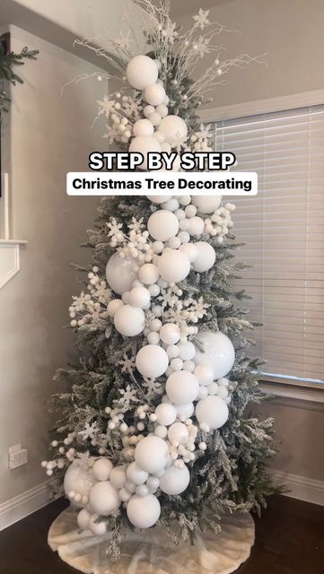 Mallory Lee | Stylish Mom | Dallas, TX on Instagram: "🎄Comment “MAGIC” to get all of the Christmas tree items I used sent to your DM’s! What do you guys think?! It is different, & such a fun statement piece on a tree! Follow along to see what I do to my tree this year because it’s going to be EPIC✨

Are you changing your tree up this year or keeping the same theme?!
.
🎁This is my tree from last year which I did these fun cluster ornaments which have ended up being a huge trend this year!! Here is the step-by-step of how to create this look using Amazon ornaments! 🤍

WHAT I USED:
- 6mm, 4”, 6”, and 10” white ornaments (linked)
- 22 gauge floral wire (linked)
- White frosted berry tree stems
- Puff ball tree stems from hobby lobby (not linkable)
- Glitter star picks (linked)

🛍️: These i Happy New Year Tree Ideas, Cluster Christmas Trees, How To Cluster Ornaments On Tree, Cluster Christmas Balls On Tree, Tulle On Christmas Tree, Amazon Ornaments, Christmas Ball Clusters, Cluster Ornaments On Tree, Ornament Clusters On Tree