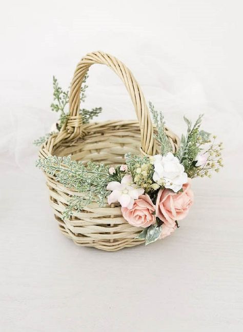 Bamboo Packaging, Blue Floral Crown, Wedding Broom, Wedding Baskets, Ballet Wedding, Rustic Basket, Bridal Hair Pieces Flower, Rustic Baskets, Wedding Flower Girl Basket