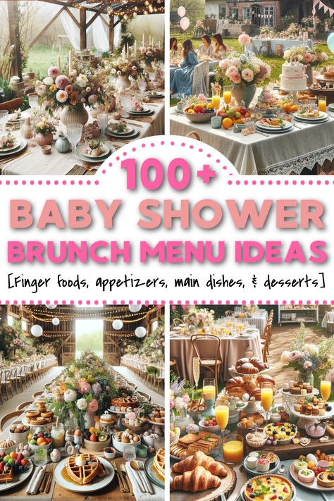 Are you looking for baby shower brunch foods? We've got over 100 baby shower brunch food ideas perfect for any baby shower theme or season! Baby shower brunch menu ideas for different dietary restrictions and eating styles too! Winter baby shower brunch ideas, and fall baby shower brunch ideas for a crowd. summer and spring baby shower brunch foods that your guests will rave about! Baby shower brunch spread ideas for the perfect celebration Brunch Shower Desserts, Breakfast Shower Food Ideas, Shower Breakfast Ideas, Brunch For Baby Shower Ideas, Brunch Ideas For Baby Shower Girl, Brunch Shower Menu Ideas, Sprinkle Brunch Ideas, Sip And See Brunch Ideas, Berry Brunch Ideas