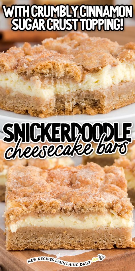 Cream Cheese Snickerdoodle Bars, Snickerdoodle Recipe Easy, Cheesecake Crumble Bars, Snickerdoodle Cream Cheese Bars, Snickerdoodle Cheesecake Recipes, Snickerdoodle Cheesecake Bars Easy, Snickerdoodle Apple Cream Cheese Bars, Snickerdoodle Cheesecake Cookies, Snickerdoodle Apple Cheesecake