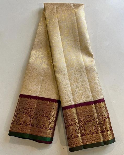 Pure kanchi Silk saree 😍 Silk mark certified ✨️ We customize Maggam/Aari/Embroidery Blouses according to client measurement requirements. We undertake order for saree border Maggam/Aari/Embroidery work. We Also ship internationally only through DHL/UPS For orders and details whatsapp to +91-799 791 2614/ DM us on Insta . . . . . . . . . . #kanchisilk #kanchipuramsilk #silkmarkcertified #kanchipuramsaree #kanchipattu #kanjivaramsilk #goldzari #silverzari #wedding #bridalcollection #silks... Onam Outfits, Bride Things, Bridal Sari, Kanjivaram Sarees Silk, Embroidery Blouses, Silk Sarees With Price, Saree Traditional, Fashionable Saree Blouse Designs, Simple Sarees