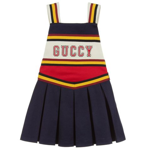 Embroidered Denim Dress, High Fashion Branding, Dress Dark Blue, Fendi Kids, Pom Pom Girl, Gucci Dress, Polo Ralph Lauren Kids, Girls Casual Dresses, Gucci Kids