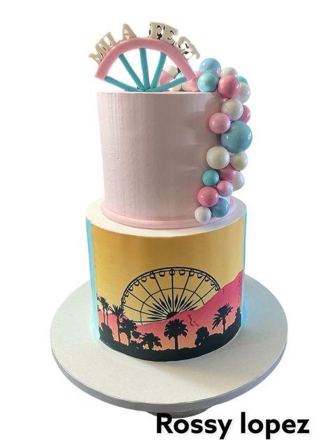 Coachella Cake Topper, Festival Themed Cake, Coachella Birthday Cake, Coachella Cake Ideas, Festival Cake Ideas, Coachella Cake, Coachella Inspired Party, Coachella Party Theme, Coachella Theme Party