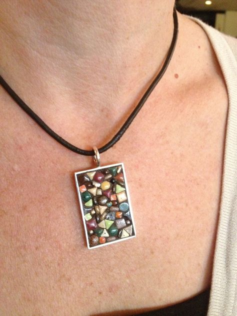 Mosiac Jewelry, Mosaic Pendants, Mosaic Necklace, Precious Metal Clay Jewelry, Micro Mosaic Jewelry, Mosaic Jewelry, Stained Glass Jewelry, Metal Clay Jewelry, Precious Metal Clay