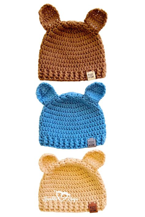 Create the cutest teddy bear baby hat with this free and easy crochet pattern! Perfect for beginners, this animal hat features bear ears or double pom pom options and comes in 4 sizes to fit newborns, preemies, and infants. Whether for a boy or girl, this simple beanie uses double crochet stitches and is ideal for winter. It’s a quick project that’s sure to keep your little one cozy. Baby Hat Crochet Pattern Free, Crochet Pattern Free Easy, Hat Crochet Pattern Free, Baby Hat Crochet Pattern, Crochet Baby Hats Free Pattern, Crochet Baby Boy Hat, Baby Hat Crochet, C2c Crochet Pattern Free, Crochet Animal Hats