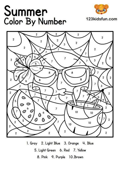 Color By Alphabet Free Printable, Puzzle Coloring Pages Free Printable, Colour By Number Free Printable, Number Coloring Pages Free Printable, Color By Number Printable Free, Summer Color By Number, Color By Number For Kids, Disney Coloring Pages Printables, Color By Number Coloring Pages