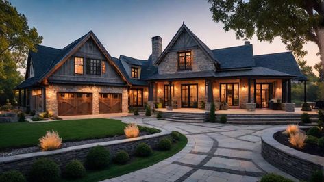 Farmhouse With Big Windows, Coastal Craftsman Exterior, Mountain Farmhouse Exterior, Dream Farmhouse Exterior, Beautiful Farmhouse Exterior, Mountain Homes Exterior, Classic White Farmhouse, Bloxburg Farmhouse, Exterior Layout