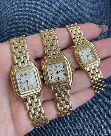 Vintage Gold Watch Accessories For Everyday, Gold Watch Aesthetic, Designer Gold Cartier Watch, Vintage Gold Watch Women’s, Vintage Cartier Gold Watch Accessories, Vintage Yellow Gold Cartier Watch, Xoxo Jewelry, Luxe Jewelry, Jewelry Accessories Ideas