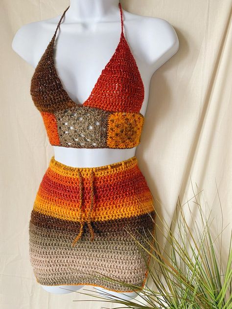 Crochet Coordinates, Natalie Zacek, Crochet Set Pattern, Crochet Skirt Outfit, Easy Diy Fashion, Crochet Sets, Summer Outfits 2022, Diy Fashion Trends, Cute Beach Outfits