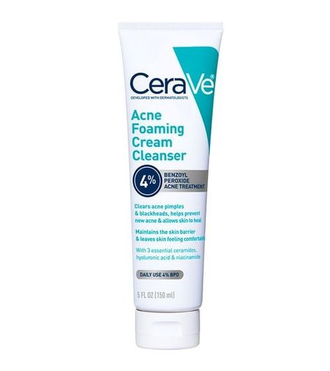 Acne Foaming Cream Cleanser, Benzoyl Peroxide Cleanser, Cerave Skincare, Acne Gel, Acne Face Wash, Acne Skincare Routine, Acne Cleansers, Acne Cream, Benzoyl Peroxide