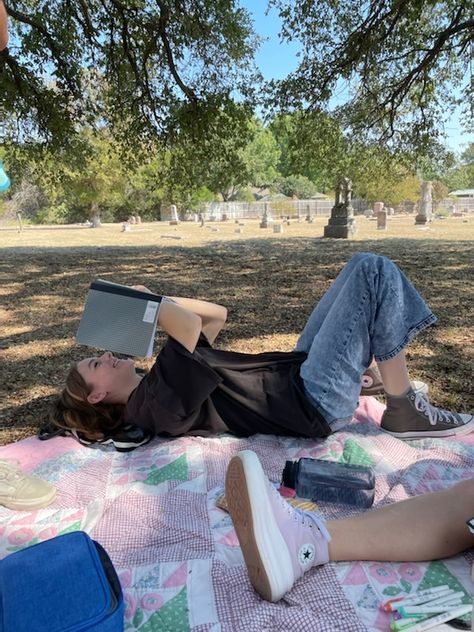 journal / journaling / picnic / cemetery Sitting At Grave Aesthetic, Cemetery Date Aesthetic, Cemetery Picnic Aesthetic, Cemetery At Night Aesthetic, Cemetery Date, Gothic Picnic Aesthetic, Cemetery Picnic, Graveyard Picnic, Chinese Holidays