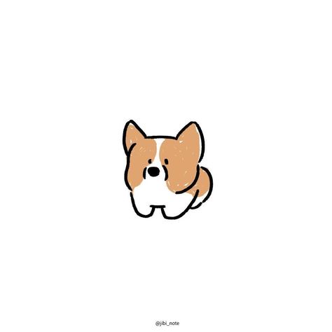 コーギー#dog #drawing 심플한 그림, Posca Art, Dog Icon, 강아지 그림, Small Drawings, Daily Drawing, Mini Drawings, Dog Illustration, Corgi Dog