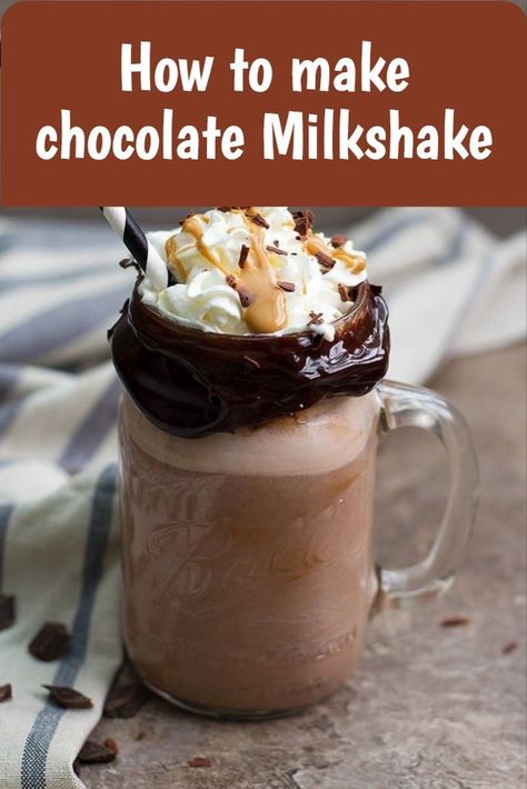 If you enjoy having cold, delicious milkshakes and you are a chocolate lover, this one is for you. The combination of peanut butter and chocolate is always a winner! #chocolatemilkshake #summerrecipes #milkshake #milkshakerecipe #homemademilkshake Chocolate Peanut Butter Milkshake Recipe, Easy Chocolate Milkshake Recipe, Pumpkin Milkshake Recipe, Milkshakes Recipes, Peanut Butter Milkshake Recipe, Ice Cream Milkshake Recipe, Milkshake Ideas, Recipe With Peanut Butter, Chocolate Milkshake Recipe