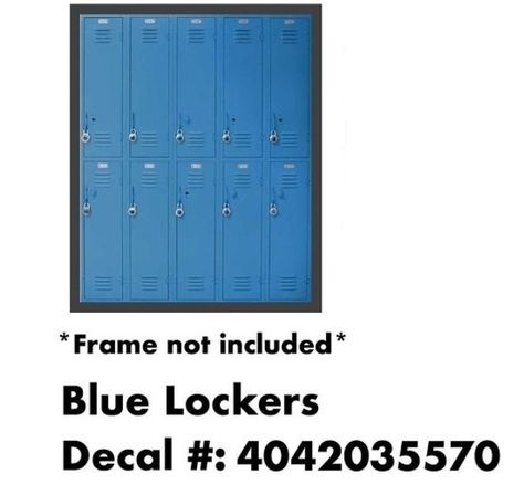 {Not Mine!} Bloxburg School Subject Decals, Bloxburg Lockers, Locker Codes Bloxburg, Bloxburg School Decal Codes History, Bloxburg Highschool Decals, Blocksburg School Decals, Bloxburg Police Station Decal Codes, Bloxburg School Cafeteria, Bloxburg Locker Decal Codes