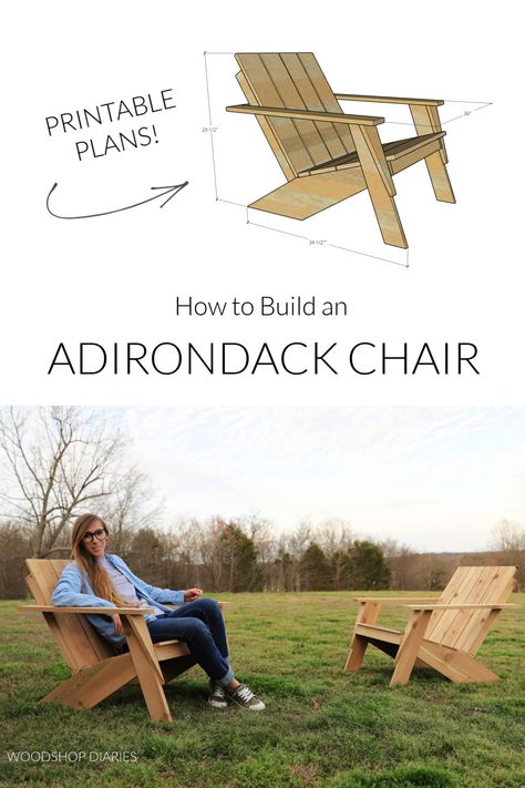 Diy Adirondack Chair Easy, Adirondack Patio Ideas, Diy Fire Pit Chairs, Free Diy Wood Project Plans, Adarondic Chairs Diy, Adrionic Chair Diy, Diy Lounge Chair Outdoor, Adirondack Chairs Diy Plans, Outdoor Chair Diy