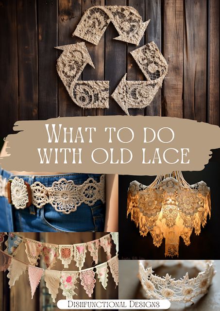 Crafts Using Old Doilies, Antique Doilies Ideas, Lace Recycle Ideas, Lace Uses Ideas, Vintage Fabric Crafts Diy Projects, Doily Repurposed Ideas, Old Doilies Ideas Vintage Linen, How To Decorate With Doilies, Crafts Using Doilies