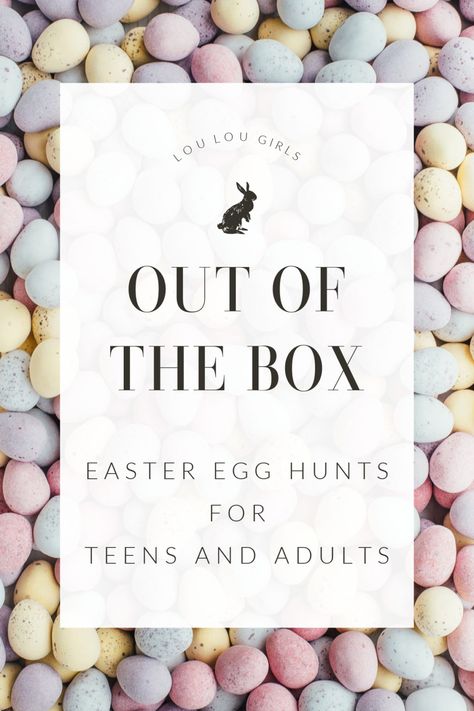 Easter For Teens Ideas, Fun Easter Ideas For Adults, Teen Easter Activities, Scrambled Egg Hunt, Easter Egg Scavenger Hunt For Adults, Easter Egg Hunt Adult Ideas, Older Kids Easter Egg Hunt, Easter Party Adults, Adult Easter Egg Scavenger Hunt Clues