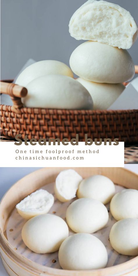 single proofing Chinese steamed buns Bao Bun Dough Recipe, Chinese Sweet Buns, Diy Bao Buns, Gluten Free Steamed Buns, Steamed Bao Buns Recipe, Boa Buns Recipe, Chinese Baking, Mantou Recipe, Steamed Buns Recipe