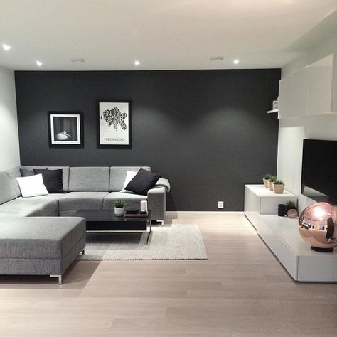 Gray Living Room Design, Small Living Room Decor, Home Design Living Room, Living Room Decor Cozy, Living Room Decor Modern, Living Room Decor Apartment, Living Room Grey, Apartment Living Room, Black Walls