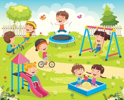 Children playing in the park Premium Vec... | Premium Vector #Freepik #vector #tree #kids #children #nature Picture Story For Kids, Picture Comprehension, Preschool Pictures, Kids Cartoon Characters, Kids Climbing, Children Park, Park Pictures, 카드 디자인, Children Playing