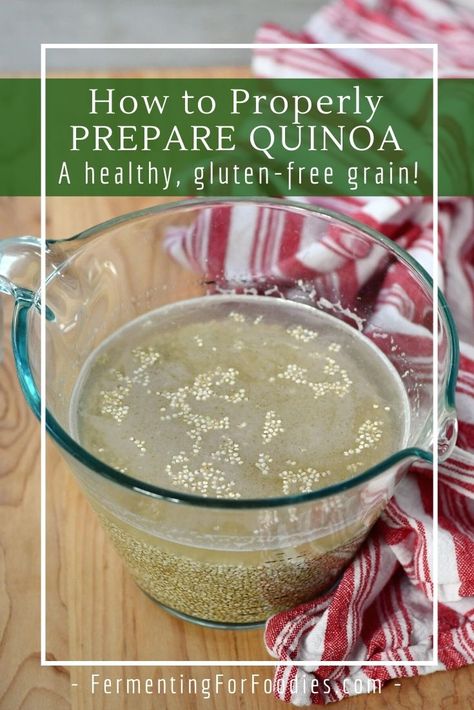 Soaking quinoa to remove the bitter saponins. How To Cook Sprouts, How Do You Cook Quinoa, Cook Quinoa How To, How To Rinse Quinoa, How To Prepare Quinoa, Is Quinoa Good For You, Carbs In Vegetables, Quinoa Pudding, Seeds Of Change Quinoa Brown Rice