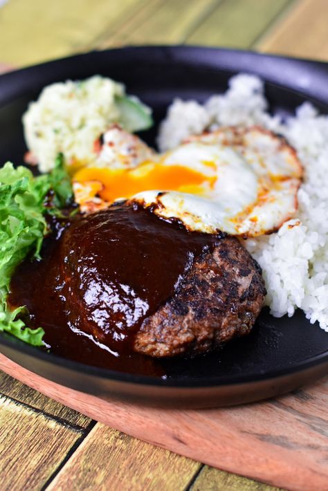 Juicy Japanese Hamburg Steak (ハンバーグ/Hambāgu) - Sudachi Japanese Hamburger Steak, Egg And Rice, Japanese Hamburger, Hamburg Steak, Japanese Potato, Japanese Beef, Easy Japanese Recipes, Hamburger Steak, Special Sauce