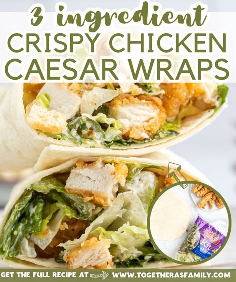 Easy Chicken Ceasar Salad Wraps, Easy Chicken Caesar Wrap, Crispy Chicken Ceaser Wraps, Crispy Chicken Caesar Wrap, Ceasar Salad Wrap Recipe, Chicken Ceaser Wraps Recipe, Caesar Chicken Wrap, Chicken Caesar Wrap Recipe, Crispy Chicken Strips