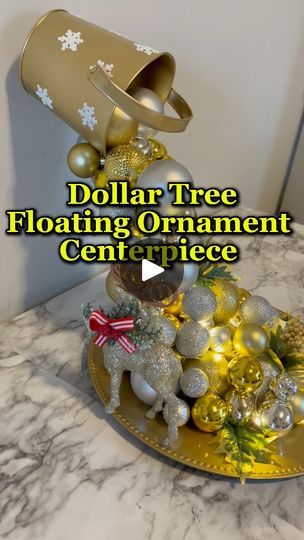 106K views · 5K reactions | Do you like it or love it?! 🥰 This DIY was super fun to make and turned out so pretty!! 🤩🤩 #fyp #diy #centerpiecesideas #creator #reels #lifestyleblogger #contentcreator #dollartreediy #dollartreecrafts #artsandcrafts #Christmas #christmasdecor #homedecor #centerpiece | Regal Impress Christmas Ball Ornaments Diy, Floating Ornaments, Pretty Christmas Decorations, Mesh Wreath Diy, Scrap Fabric Crafts, Handmade Christmas Crafts, Christmas Centerpieces Diy, Christmas Themes Decorations, Dollar Tree Diy Crafts