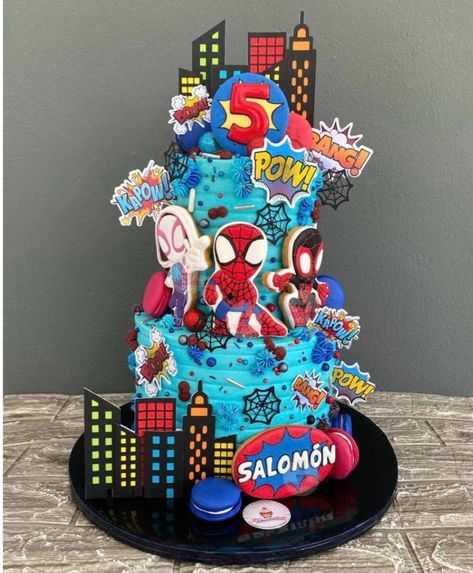 Spidey Party, Spiderman Cake, Bolo Fake, Character Cakes, Birthday Party Planning, Cool Birthday Cakes, Boy Birthday Cake, 1st Birthday Cake, Friends Party