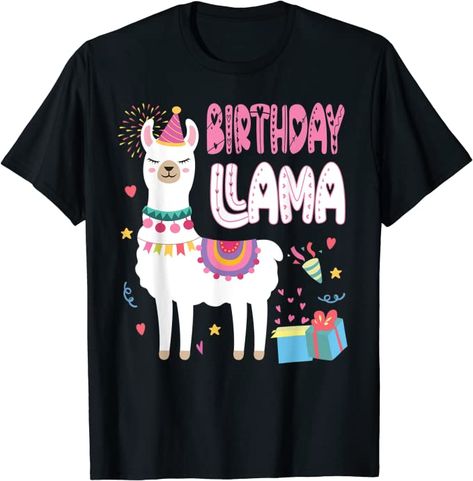 Amazon.com: Birthday Llama Girl Birthday Party Llama Birthday Theme T-Shirt : Clothing, Shoes & Jewelry Birthday Llama, Llama Birthday Party, Llama Party, Llama Birthday, Llama Drama, Birthday Mom, Girl Birthday Party, 9th Birthday, Mom Birthday