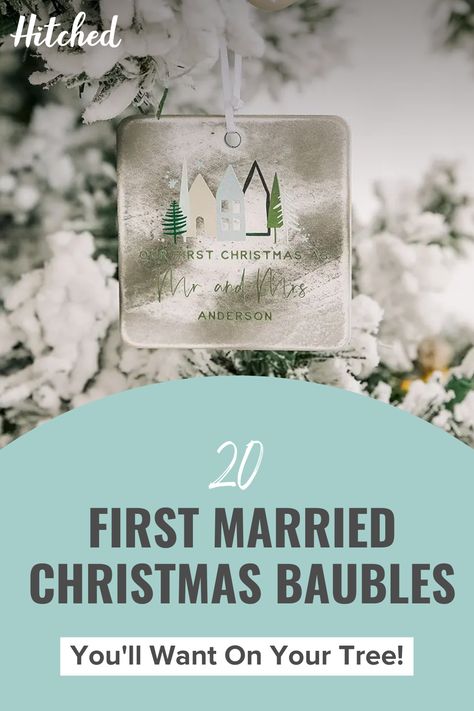 Christmas is an exciting end to the year at the best of times and if it's your first festive season as a newly married couple it's even more magical. Celebrate this momentous occasion by decking out your tree with an adorable first Christmas married ornament - there are styles to suit all kinds of newlyweds, from cute wooden discs, personalised photo domes and even edible baubles. 1st Christmas Married Ornament, First Christmas Ornament Couples, First Married Christmas, First Christmas Married Ornament, Anniversary Ornament, Funny Christmas Ornaments, Our First Christmas Ornament, Newlywed Christmas, Diy Christmas Tree Ornaments