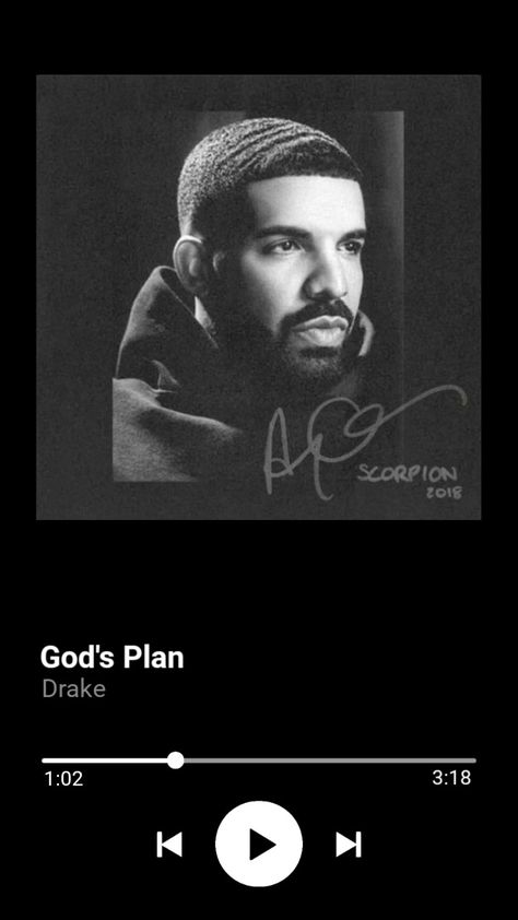 God's Plan-Drake Spotify Song Album Covers Drake, Drake Songs Wallpaper, Drake Spotify Cover, Gods Plan Wallpaper, Drake Spotify, Drake Playlist, Spotify Screenshot, Drake Music, Drake Album Cover