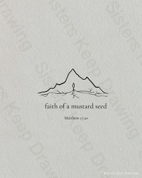 Christian Love Tattoo, Christian Plant Tattoo, Mustard Seed And Mountain Tattoo, Shepherds Crook Tattoo, Faith The Size Of A Mustard Seed Tattoo, Biblical Nature Tattoos, The God Who Sees Me Tattoo, Faith As Small As A Mustard Seed Tattoo, Mustard Seed Tattoo Ideas