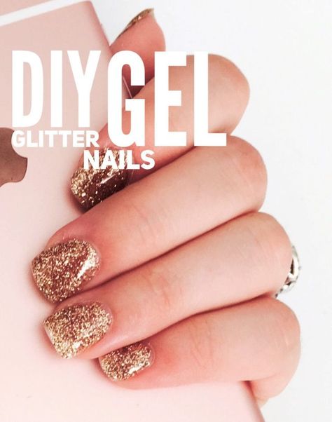 DIY Gel Glitter Nails Tutorial Nails Easy At Home, Gel Nails Tutorial, Gel Nails Easy, Glitter Nails Diy, Gel Nail Tutorial, Nails Videos, Nail Care Diy, Pedicure Ideas, Nails Tutorial