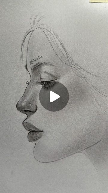 Woman Face Portrait, Drawing Nose, Easy Nose Drawings, Easy Portrait Drawing, Easy People Drawings, Easy Pencil Drawings, Elegant Touch Nails, Face Profile, Nose Drawing