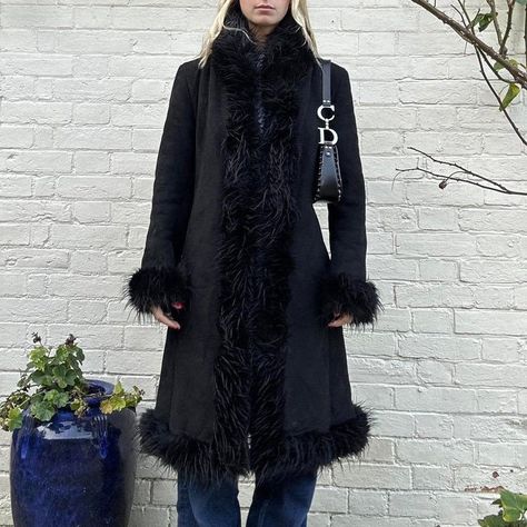 Women Fur Coat, Fur Trench Coat, Afghan Coat, Mongolian Fur, Penny Lane Coat, Boho Mode, Black Wool Coat, Classic Trench Coat, Fur Coats Women