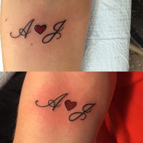 J And A Tattoo, J And A, Infinity Couple Tattoos, P Tattoo, Mommy Tattoos, Initial Tattoo, Couple Tattoos, Wrist Tattoos, Tattoos And Piercings